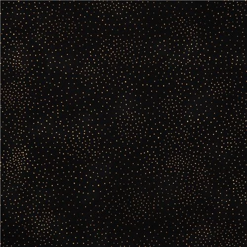 CLOTHWORKS BLACK BASIC DOT 2/Gold Metallic Laurel Burch Quilt Fabric by 1/2 yd #2662-3M