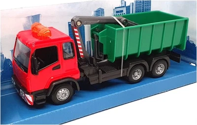Burago 18-32264 - Hooklift & Crane Truck - Red/Green - Image 1 of 4