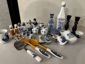 DELFTS BLUE Pottery BIG SET of Dutch Tin-Glazed Earthenware Hand Painted - Picture 1 of 9