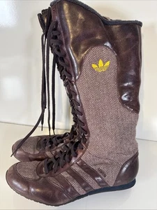 Vintage Y2K Adidas Midiru High Boxing Boots Leather 2007 Women's US 8.5 Purple - Picture 1 of 11
