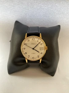Pilot Mens Swiss Made Vintage 17 Jewels Incabloc Date Leather Strap Watch 006 - Picture 1 of 12