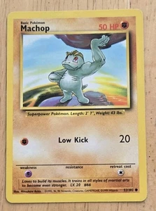 Machop Base Set # 52/102 Common Pokemon TCG Card Unlimited Edition LP-NM 1999 - Picture 1 of 2