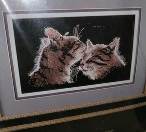 Cross My Heart Classic Cross Stitch Wash in the Moonlight 2000 Cat Kitty FREE SH - Picture 1 of 3