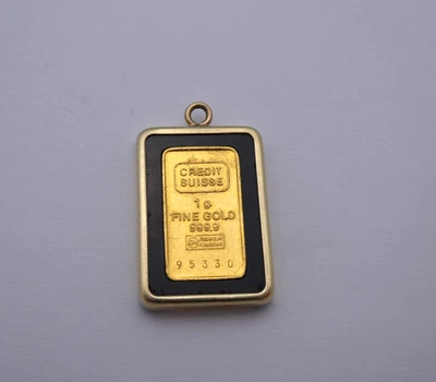 1 克瑞士信贷 999.9 精细金条 10K 黄金 Brezel。 V447 保修和延长保修 — 第 1/2 张图片