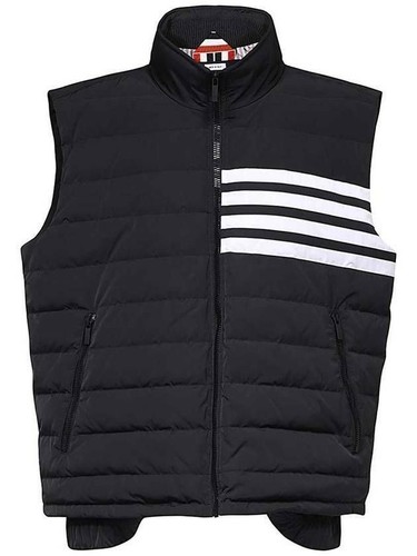 Thom Browne Gilet Imbottito 4 Barre Strisce Poliestere Twill Antracite MVD024X 07259 015