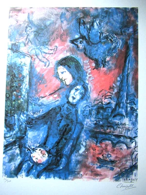 MARC CHAGALL: Schöne Lithographie limitiert auf 300 Exemplare, signiert, 50x70cm - Bild 1 von 4