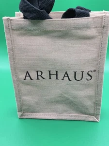 Arhaus Carryall Beige Jute Cotton Shopping Sack Small Tote Bag - Picture 1 of 7