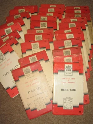 OS Ordnance Survey 1" Seventh Series Maps - good condition, 1950s on paper - Image 1 of 2