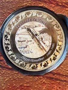 Leonardo da Vinci - Giant Crossbow 1480-1485 - 33 mm vergoldet PP Proof - Bild 1 von 2