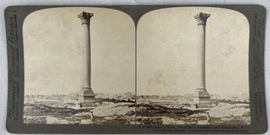 Underwood Stereoview #2518—Pompey’s Pillar & Alexandria, Ägypten, 1900—3D Antik - Bild 1 von 4