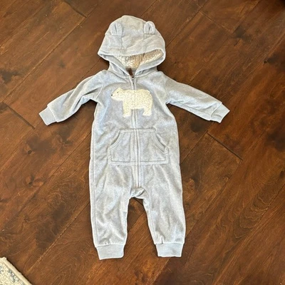 Детский комбинезон Carters с белым медведем для мальчиков 6 месяцев - Изображение 1 из 4