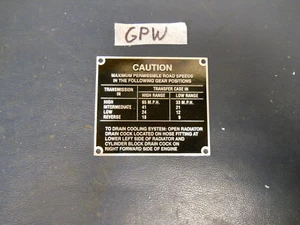 Jeep Willys MB FORD GPW 42-43 Caution road speed AL (P36) - Picture 1 of 1