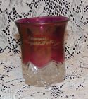 Antique 1907 Niagra Falls  Ruby Red Flash Cup Glass Souvenir