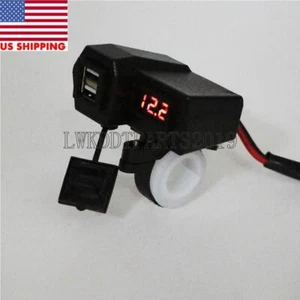 USB Charger LED Voltmeter for Kawasaki Vulcan VN 2000 1600 1500 800 900 750 500 - Foto 1 di 7