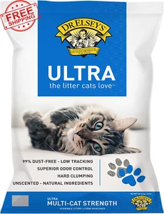 Basura para gatos Dr. Elsey’S Premium aglutinante - Ultra - 99,9 % libre de polvo, bajo seguimiento, - Imagen 1 de 12