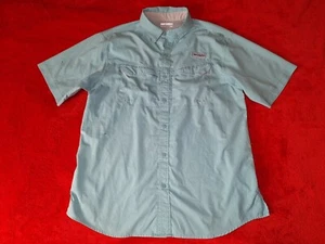 COLUMBIA PFG FISHING MENS MEDIUM TEAL GREEN VENTED SS FISH SHIRT UV - Picture 1 of 11
