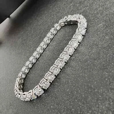 6.50 Ct Round Cut Natural Diamond Tennis Link Bracelet Solid 950 Platinum 7.5" - Image 1 of 4