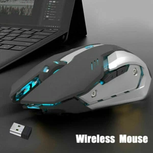 Wireless Kabellos Maus PC Mouse Funkmaus USB Aufladbar für Computer Laptop DE - Bild 1 von 9