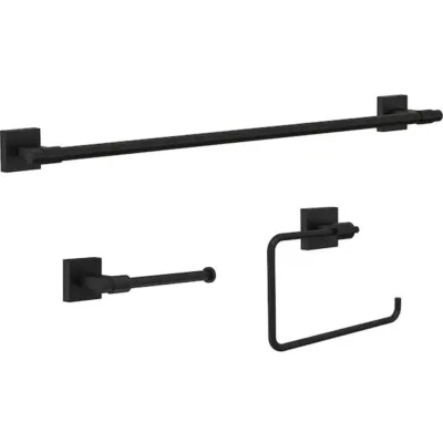 Franklin Brass MAX63-MB-R 3-Piece Bathroom Hardware Set, Matte Black - Image 1 of 4