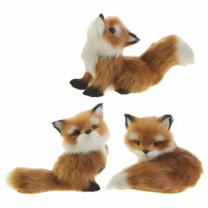 Furry Brown and White Fox Ornaments - Picture 1 of 1
