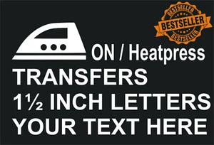 IRON ON / HEAT PRESS TRANSFERS / 1½"  LETTERS / FOOTBALL SHIRTS / Choose colour - Picture 1 of 8