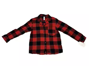 Stars Above Perfectly Cozy Flannel Women's Medium Buffalo Red Plaid Pajama Shirt - Picture 1 of 4