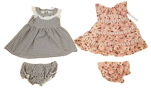 NEW TAHARI Baby Girls Dresses with Bloomers Size 12 Months Polka Dot Floral - Picture 1 of 14