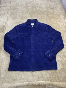 American Eagle Shacket Shirt Men’s Medium Blue Corduroy Snap Front Long Sleeve - Picture 1 of 10