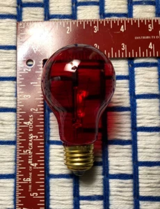 BOXof one Transparent RED A19 PARTY & SIGN 130v LIGHT BULB 25w EXTRAS SHIPfor 7¢ - Picture 1 of 3
