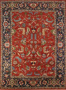 Elegance Redefined Hand-Knotted Heriz Serapi Indian Living Room 8x10 ft Rug - Picture 1 of 19