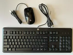 HP kabelgebundene USB-Tastatur schwarz, KB57211 & kabelgebundene USB optischer Sensor Maus - Bild 1 von 5