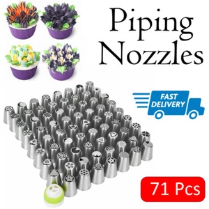 71pcs Russian Icing Tips Piping Nozzles Set Cake Decorating Flower Pastry Tools - Picture 1 of 12
