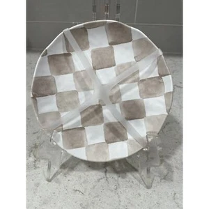 Set 4 Brown CHECKERED 6.5” Appetizer Salad Dessert Snack Plate Plates Melamine - Picture 1 of 8
