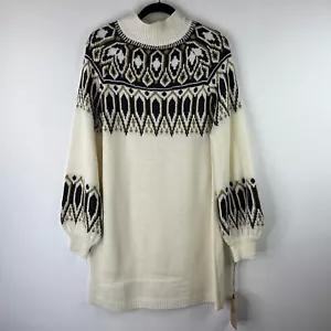 True Craft Womens Size Large Cream Sail Sweater Dress Long Sleeve Long Tunic NWT - Picture 1 of 6