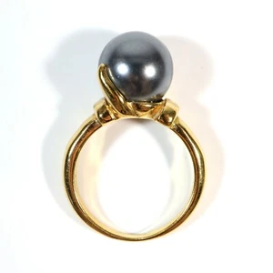 Anillo vintage de plata de ley 925 CaA con perlas de imitación talla 5 - Imagen 1 de 4