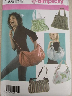 Simplicity Pattern 4668 Purses Totes Bags Satchels - Image 1 of 2
