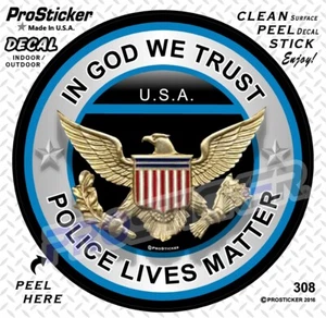 ProSticker 308 (One) 4" In God We Trust Police Lives Matter Decal Sticker - Picture 1 of 2