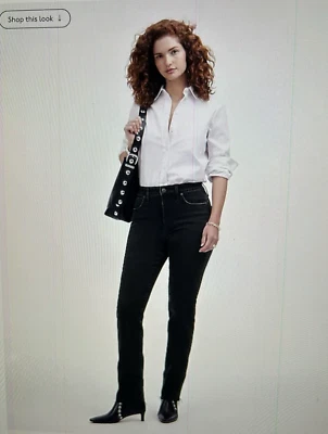 Madewell Curvy Stovepipe Jeans High-Rise Stretch in Black Rinse Size 26P - Image 1 of 4