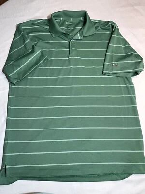Camisa de golf IZod Pro Series FXG para hombre verde con rayas gris oscuro talla mediana Foto 1 de 4