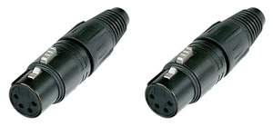 2 Neutrik NC4FX-BAG 4-Pin Klinke Buchse XLR Stecker Kabel Stecker schwarz / silber - Bild 1 von 1