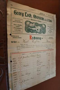 tolle alte Rechnung Georg Loch, Oberstein a.d. Nahe von 1905 - Bild 1 von 3