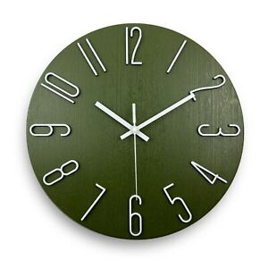 12 Inch Wall Clock Silent Non Ticking, Preciser Modern Style Decor Clock for ...