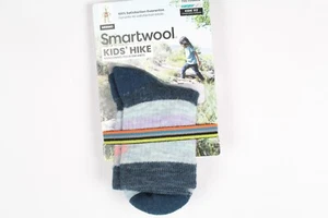 Smartwool Kids' Hike Socks Full Cushion Striped Crew Merino Twilight SW00169 - Picture 1 of 6