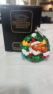 Christopher Radko 1997 Rocky and Bullwinkle Ornament "BULLWINKLE WREATH" Mint - Picture 1 of 9