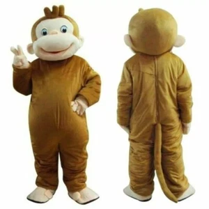 Adults George Monkey Mascot Costume Clothing Halloween Party game Fancy Dress - Picture 1 of 2