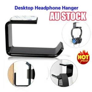 Headphone Stand Hanger Holder Dual Headset Tape Under Desk Hook Clever Mount FT - Picture 1 of 7