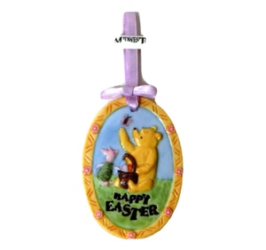 Disney Clásico Pooh Adorno de Pascua de 2 Caras Porcelana Winnie the Pooh Piglet - Imagen 1 de 5