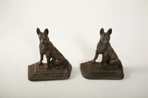 German Shepherd Bronzed Cast Iron Bookend Pair (UC1/JSF6) Belgian Malanois - Picture 1 of 8