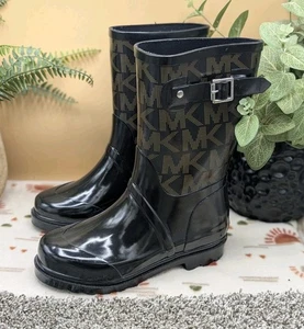 Michael Kors Rubber Rain Boots Women's Size 6M Boots Designer - Picture 1 of 9