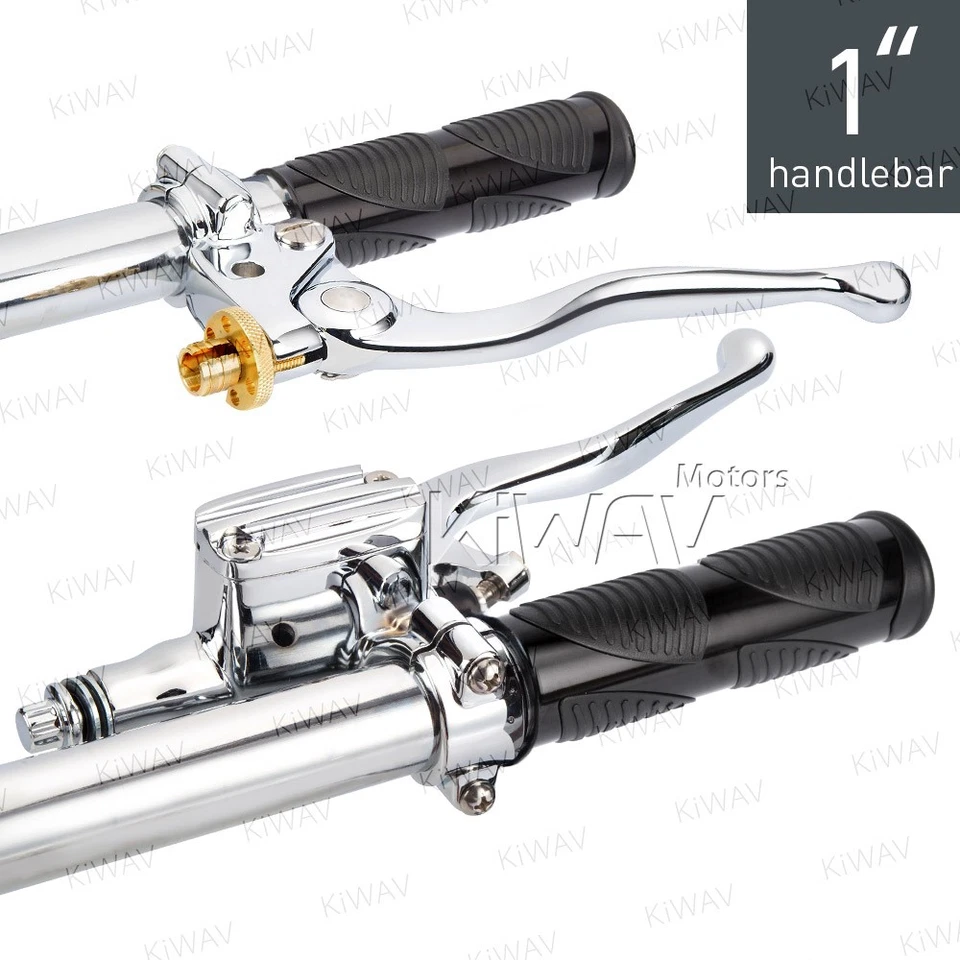 cromo moto 1" manillar control cable embrague freno hidráulico aspecto limpio Foto 1 de 4